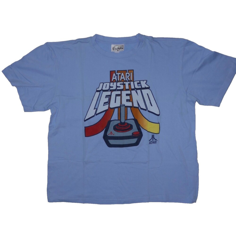 ATARI Joystick Legend Blue XXL T Shirt Retro Vintage Throwback Video Games